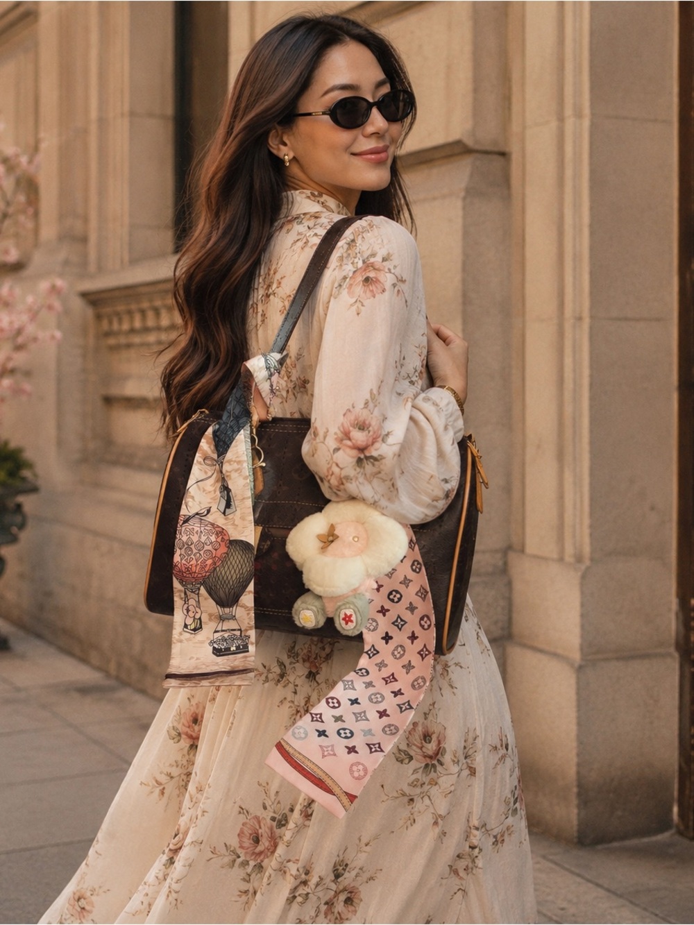Twilly Scarf in Pink Hot Air Balloon- Designer-Inspired